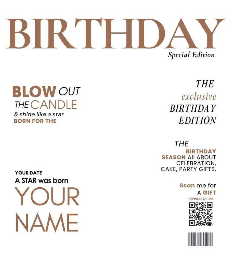 Birthday Magazine cover